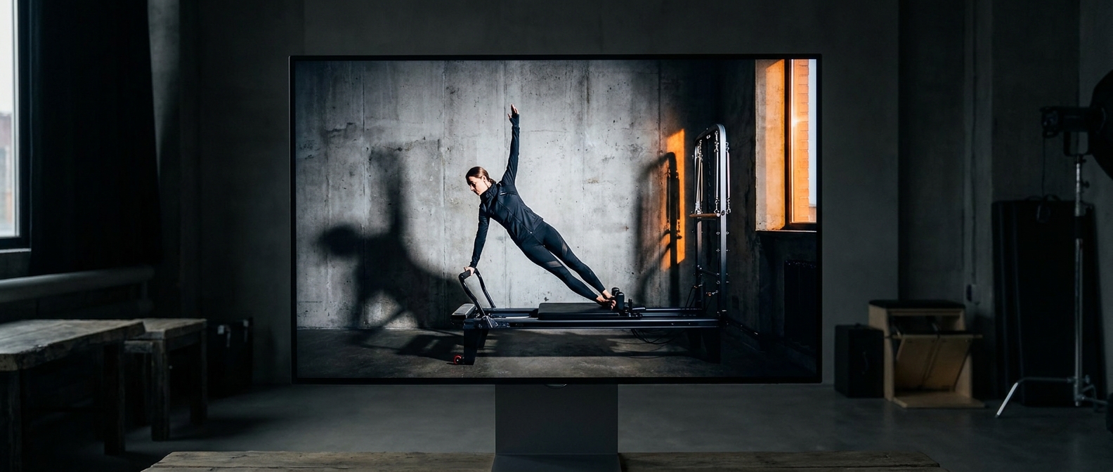 Sunburst Studio | Pilates Reformer & Dance Fitness Template hero image — A vibrant Pilates Reformer & dance fitness boutique studio website template — class types (Reformer Pilates / Dance Cardio / Barre), instructor team, intro offer, weekly schedule, studio gallery.