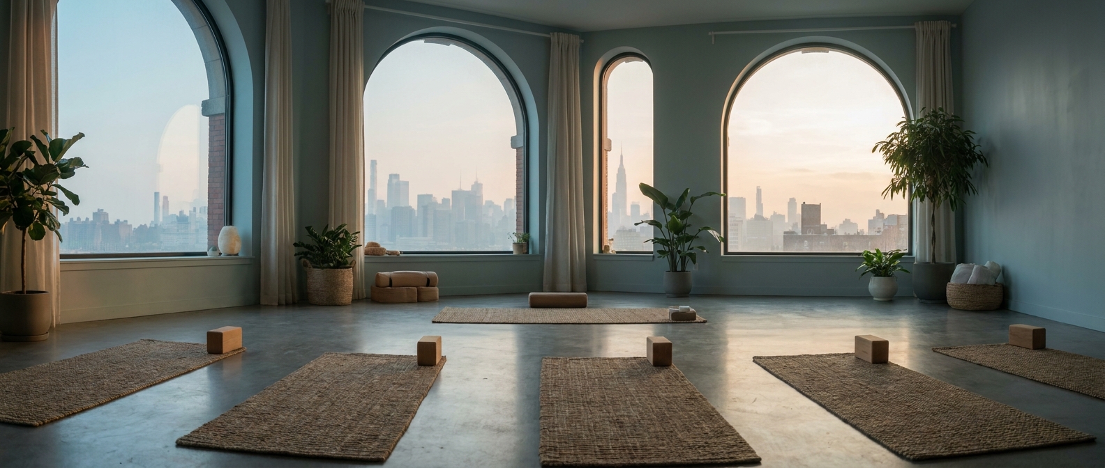 Flow Studio | Yoga & Pilates Wellness Template hero image — A calm, breathing-room website for boutique yoga and pilates studios — class schedules, instructor bios, intro-pack CTAs in a serene editorial layout.