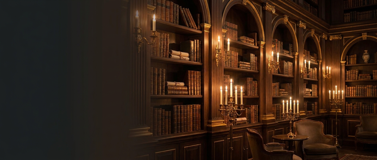 Timeless Wisdom | Luxury Antiquarian Collections Template hero image — A timeless website template for antiquarian dealers and rare-book collections — curated inventory, provenance stories, condition reports, private-buyer inquiry form.